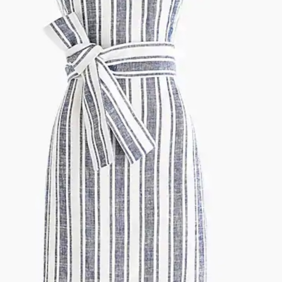 J.CREW Belted Linen Dress SIZE 6 Petite - Picture 2 of 7